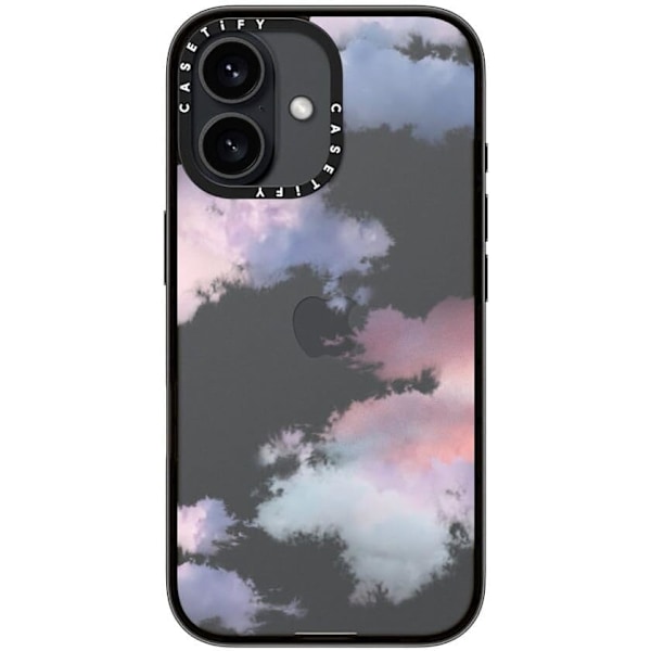 Kompakt iPhone 16 Pro Max Deksel [Lettvekt / 1,2 m 2X Militær Grad Fallbeskyttelse/Slank] - Kirsebær - Klar Svart Clouds iPhone 16