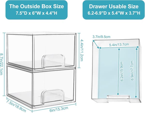 Stackable Storage Bins, Acrylic Bathroom Organizers, Pantry, Home Organization & Storage