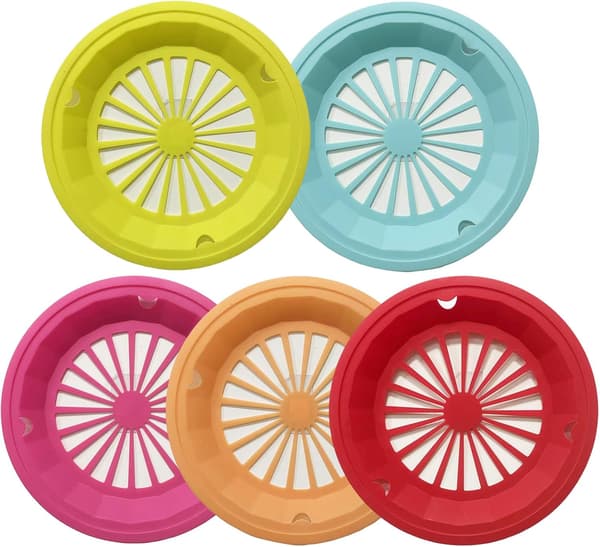 Reusable Plastic Plate Holders, 10 Inch, Heavy Duty with Snap Grooves, Dishwasher Safe (5 Pcs)