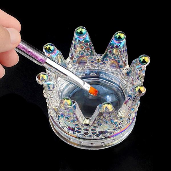 2 stk. Krone Negle Pen Holder Glas-NBHB-09-03 Farverig Lasermake up