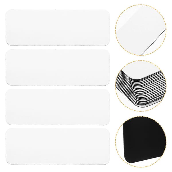 Magnetic Labels for Whiteboard, Magnetic Labels, Erasable Labels, Office Supplies, White Rectangular Reusable 54 pcs