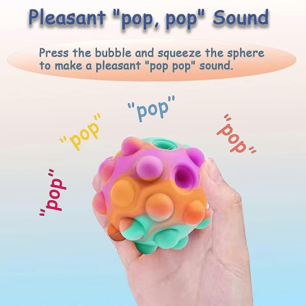 2 stk. Pop Stressbolde Fidget Legetøj 3D Fidget Klemmebold Legetøj til Børn og Voksne