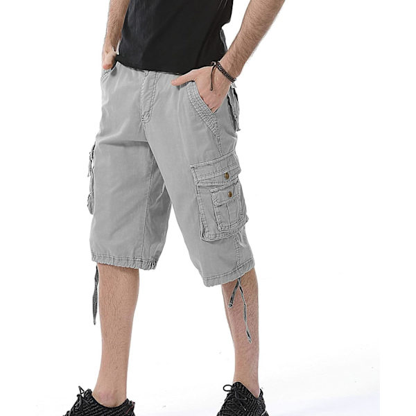 Miesten rento istuvuus Cargo Shorts Casual Multi-Pocket Zipper Deco Shorts Ulkoilu Twill Kevyt Short Pants