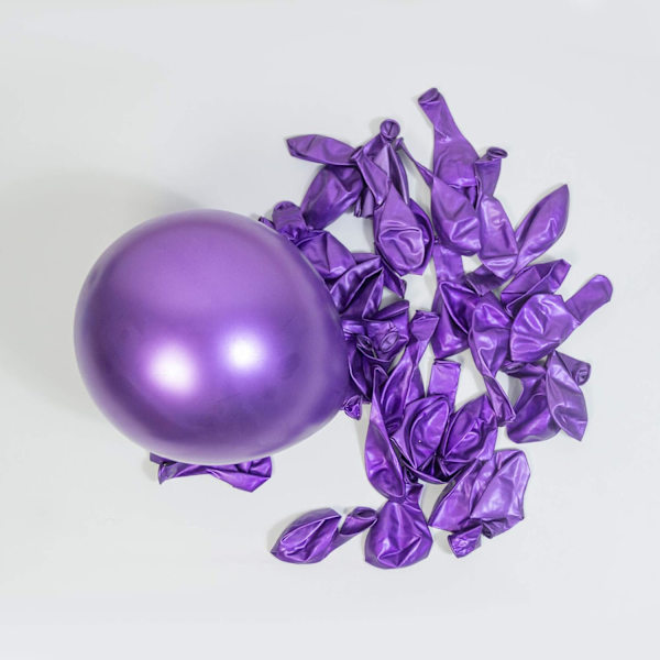 Blå ballonger Sliver konfetti ballonger lilla ballonger 132Pcs-Metallic ballong girland båge kit för festdekorationer.