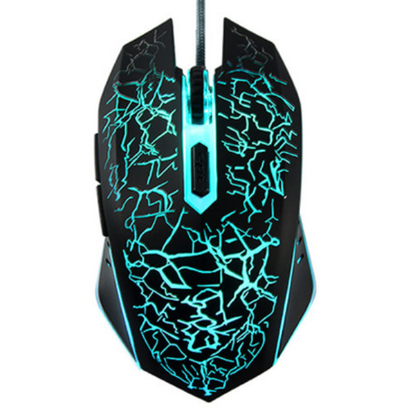 Spelmus med sladd, USB optisk datormus med RGB-bakgrundsbelysning, 4 justerbar DPI ergonomisk spelare bärbar datormus - svart