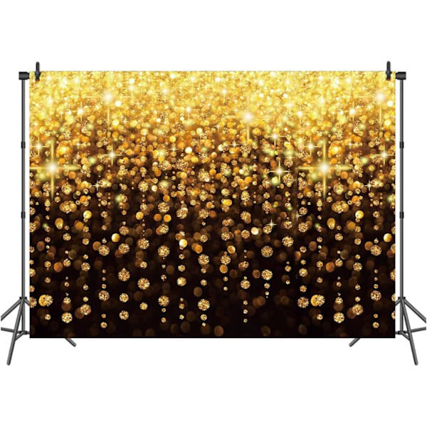 7x5ft Guld Glitter Baggrund Sort Guld Abstrakt Sparkle Bokeh Sequin Fotografi Baggrund til Bryllup Brudebad Graduering Prom Dekoration