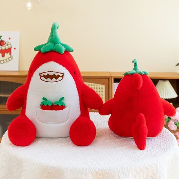 Creative Shark Chili Plush Toy - Soft Comfort Doll & Decorative Pillow red red 40cm [0.62kg]