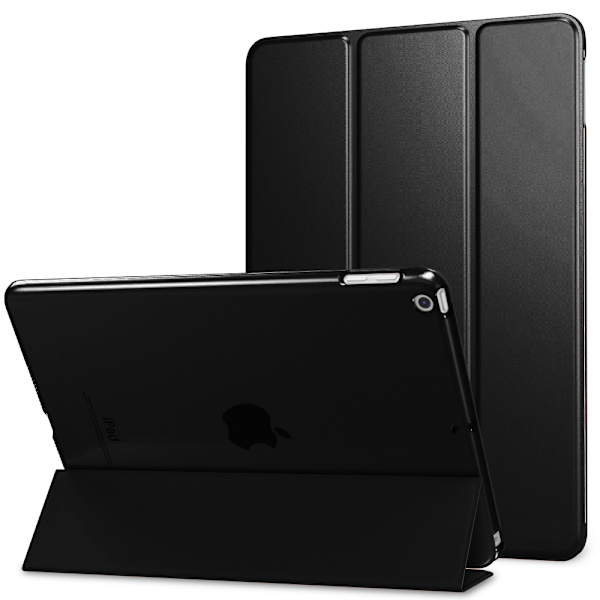 Fodral - Slim Lightweight Smart Case Stand Cover med genomskinlig frostad baksida med automatisk väckning/sömn-svart