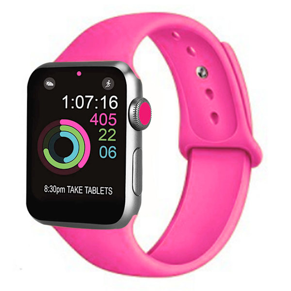 Sportband kompatibel med klocka 42-44 mm, mjukt silikonersättningsband, sportband kompatibelt med iWatch Series 5/4/3/2/1, S/M, M/L-baREie puder