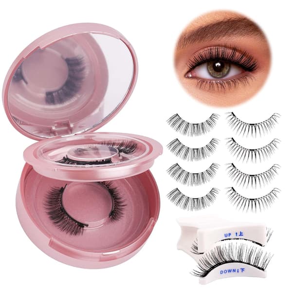 Magnetic Eyelashes, Fluffy Glue-Free False Eyelashes with Applicator, Quick Application and Removal for Beginners and Professionals 2 Pairs