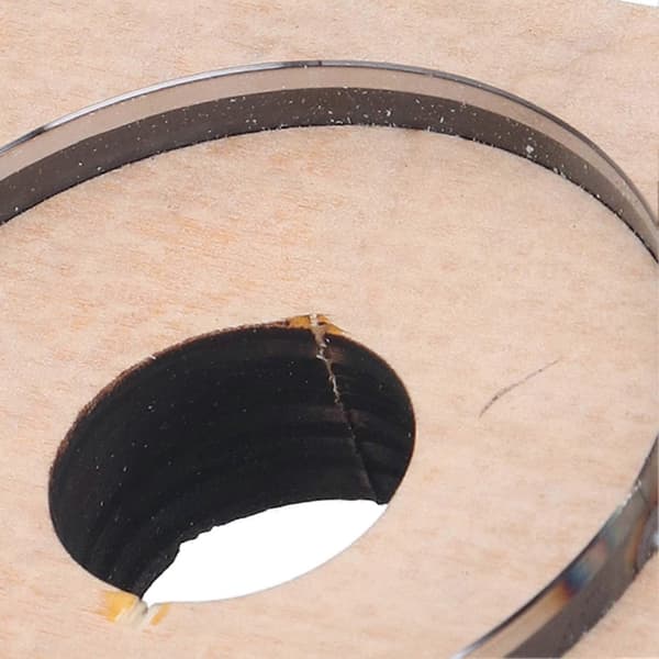 Rund skærestanse med en diameter på 65 mm, rund metalskærestanse med træplade