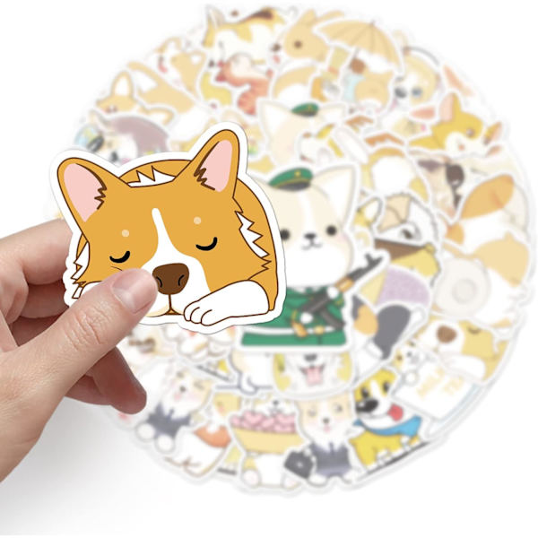 50 stk. Welsh Corgi Hunde Stickers til Vandflasker, Søde, Vandfaste Sticker Dekaler til Skateboard DIY Laptop Bagage Biler Cykel