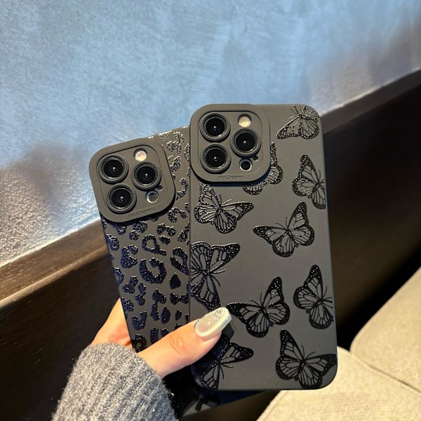 iPhone 16 Pro Max Skal 6,9 tum 2024, Estetisk Hjärtan Print iPhone 16 Pro Max Skal för Kvinnor Flickor Män, Silikon Skyddande Telefonfodral för iPhone Butterfly iPhone 13 Pro Max