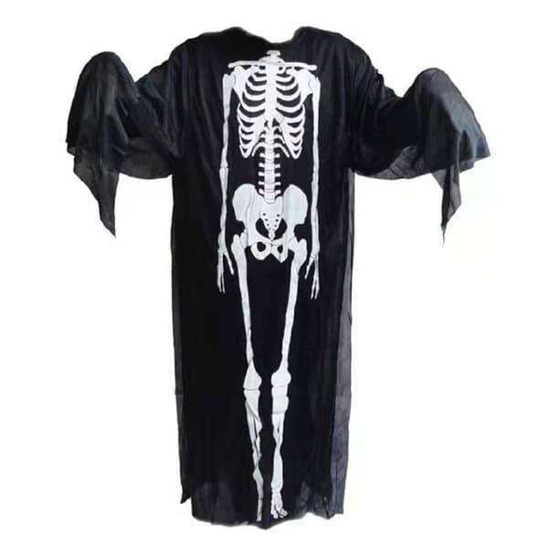 Halloweenkostumer, Spøgelsesfestival skeletkostumer, makeupbalskostumer, skelet handsker, karnevalsforestillingskostumer sort