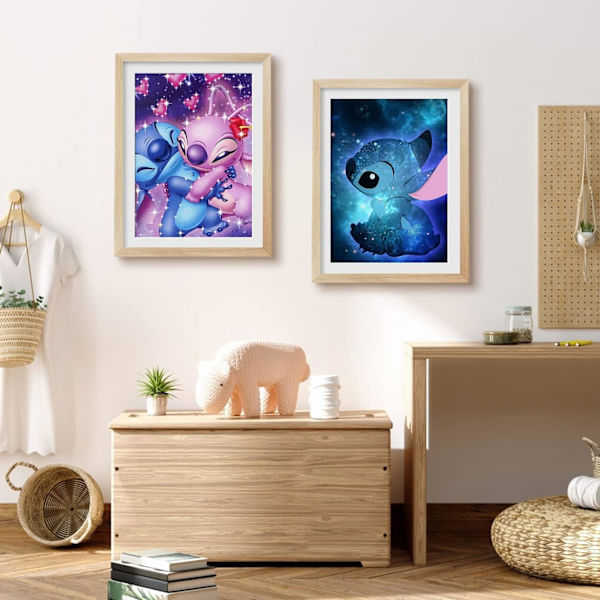 Stitch 2-pack diamantmålningssatser för vuxna, Stitch Diamond Art för vuxna nybörjare, Stitch Paint with Diamond Gem Art för heminredning 12 x 16