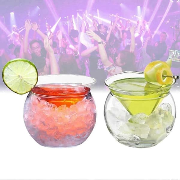 Sessile-lasinen molekyylicocktail-lasi, kolmiopohjainen jääcocktail-lasi, pallococktail-lasi Transparent