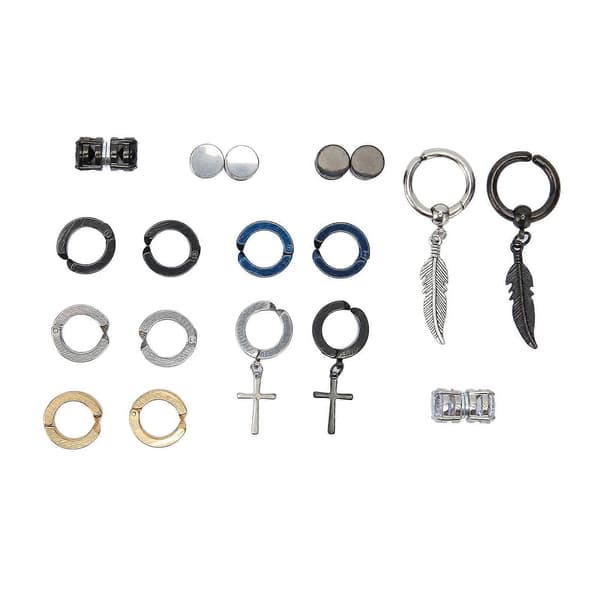 10 par magnetiske øreringe studs sæt rustfrit stål zirconia uperforeret indretning 8mm