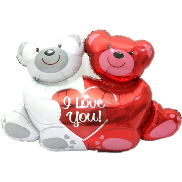 Jeg elsker dig Ballon - Teddybjørn Ballon Sød, Stor Rød Kærlighedsballon Valentinsdag Folieballon, Hjerteballon, Bryllupsdekoration Romantisk, Forlovelse