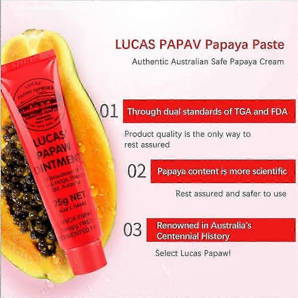 3 stk. Lucas Papaw Salve Ekte Australsk Import