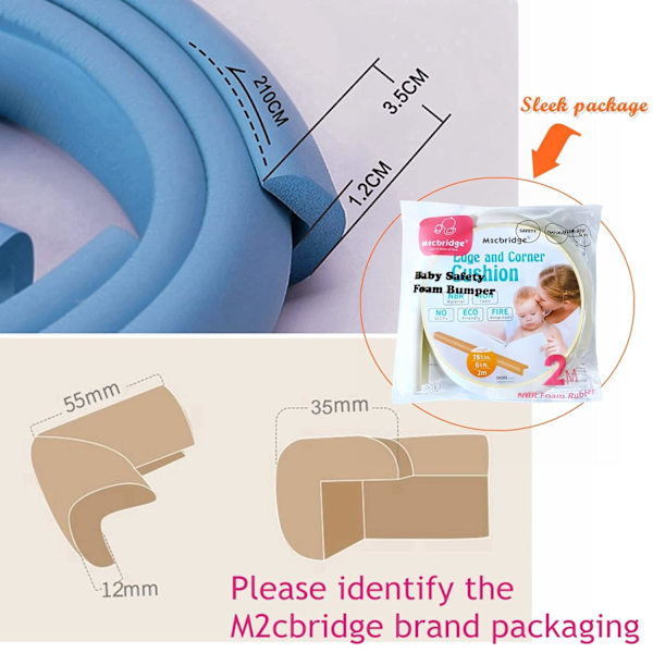 L-Formet Ekstra Tyk Møbelbord Kantbeskyttere Skum Baby Sikkerhed Bumper Guard 6,5 Ft (Træ) - 1 Stk