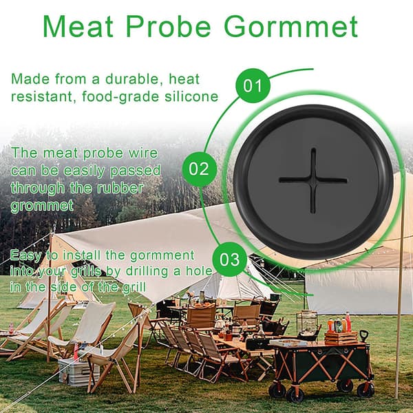 Traeger Kødtermometerpakning Silikoneforseglingsskive, Erstatningstemperatursonde Låsebeholder Gummipude Grilldele