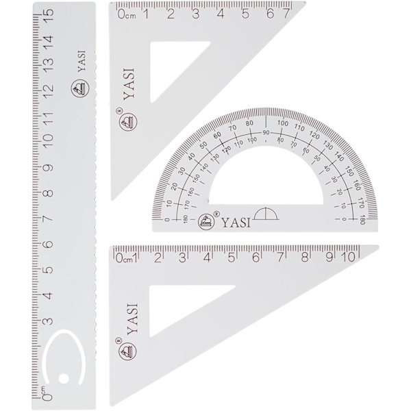 4-pack matematiska geometriverktyg för studenter, ritare, ingenjörer, design, grafik, examination, matematik eller målning