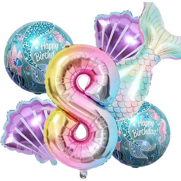 Sjöjungfru födelsedag dekoration sjöjungfru ballonger kit hav ballong sjöjungfru folie ballong sjöjungfru svans ballonger för flickor sjöjungfru fest