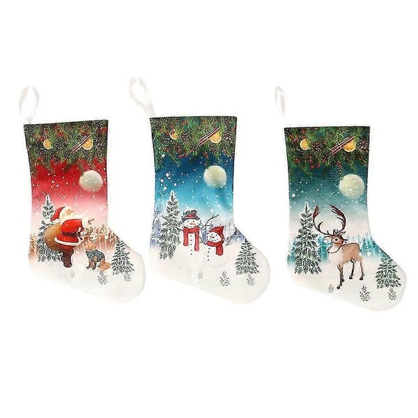Tryckt julstrumpa hängande juldekorationstillbehör
