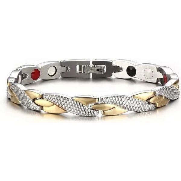 Gold Silver Titanium Steel Magnetic Link Bracelet Men Women