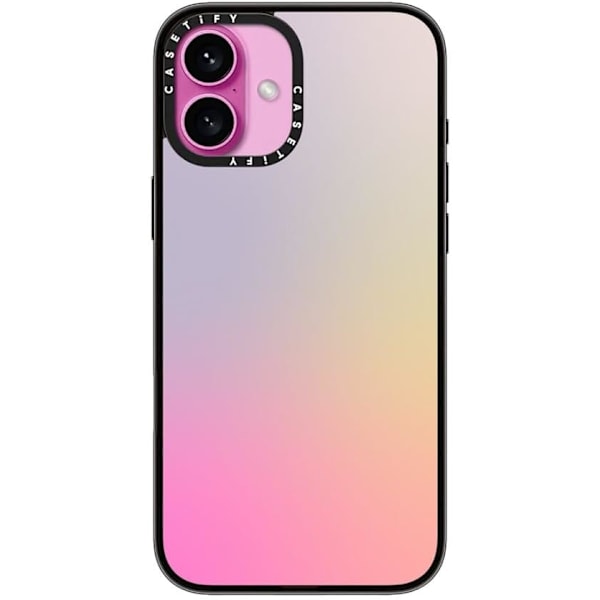 Kompakt iPhone 16 Pro Max Deksel [Lettvekt / 1,2 m 2X Militær Grad Fallbeskyttelse/Slank] - Kirsebær - Klar Svart Pastel Gradient iPhone 16 Plus