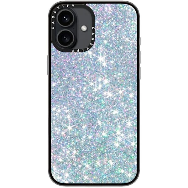 Kompakti iPhone 16 Pro Max -kuori [Kevyt / 1,2 m 2X sotilastason pudotussuoja / Ohut] - Kirsikat - Kirkas Musta Glitter Dream iPhone 16 Plus