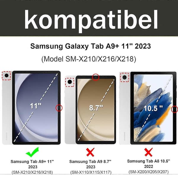Keyboard for Tablet A9 Plus - Galaxy Tab A9 Plus Case with Keyboard, [QWERTZ German] Magnetic Wireless Bluetooth Detachable Keyboard