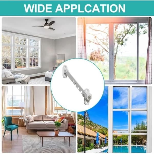 Window restrictor for arched windows, Window restrictor, Window restrictor without drilling, Locks windows open, Door lock