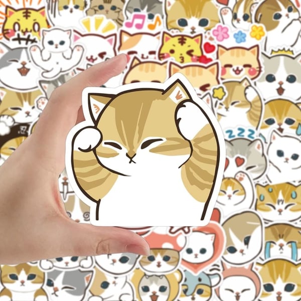 62PCS Cute Cartoon Cat Sticker Funny Animal Decals Decoration DIY Diary Notebook Suitcase Laptop Bike PVC Sticker Water Bottles Laptop Skateboard