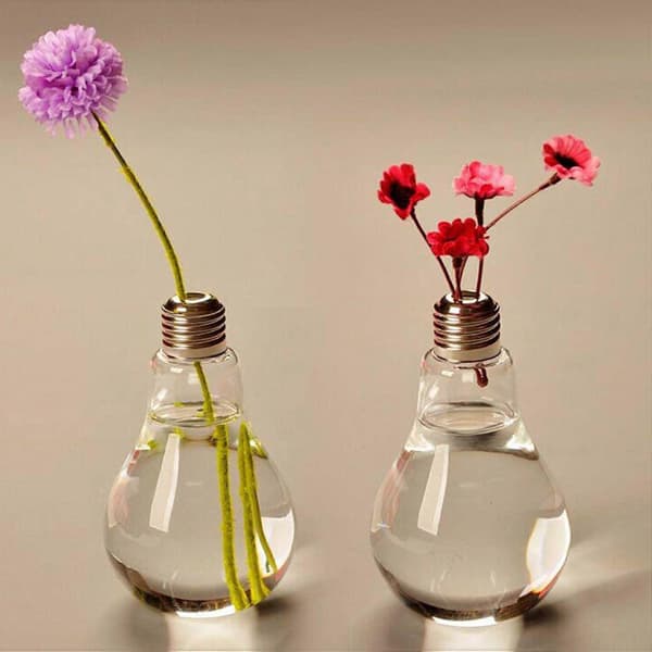 4X Transparent Glaslampa Form Bordsvas för Växter Blommor Hem Trädgård Bröllopsdekoration