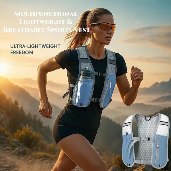 Running Vest Backpack with Reflective Strips - Lightweight Hydration Vest