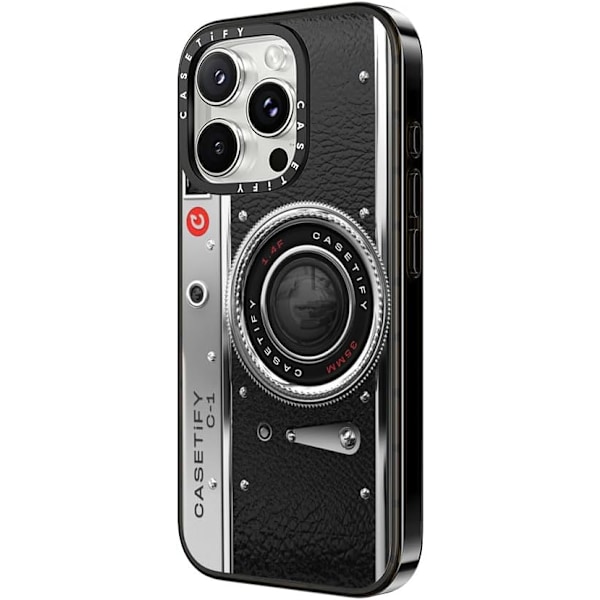 Kompakt iPhone 16 Pro Max Deksel [Lettvekt / 1,2 m 2X Militær Grad Fallbeskyttelse/Slank] - Kirsebær - Klar Svart Camera Case - Classic iPhone 16 Pro