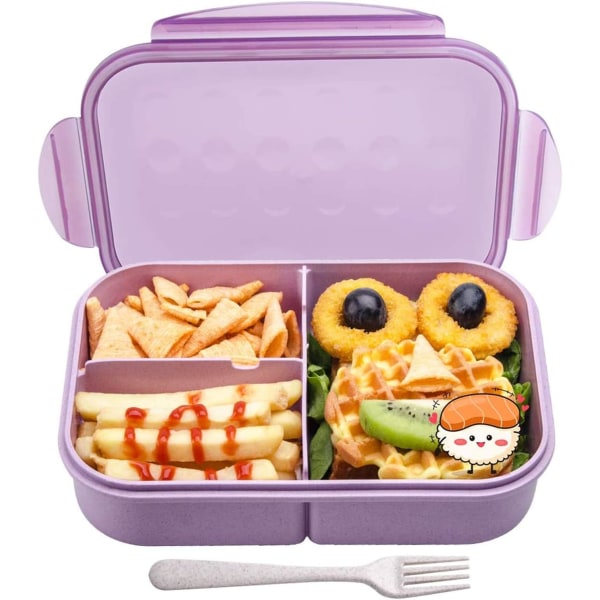 Lunch Box Kids,Ideal Leak Proof Lunch Box Containers, Mom’s Choice Kids Lunch Box, No BPAs and No Chemical Dyes Bento Box for Kids (Purple M)