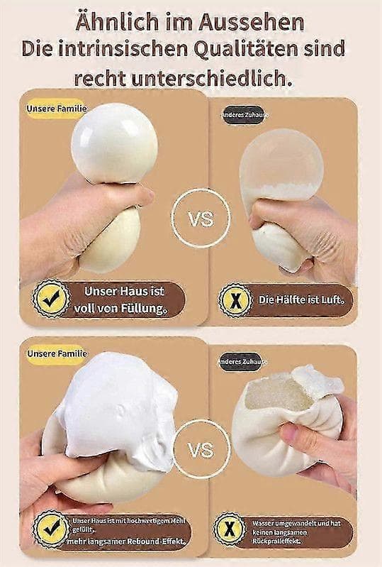 Dumpling Squishy, Dumpling Squishy Mystery, 4 tommer Jumbo Dumpling Stressball Ny B