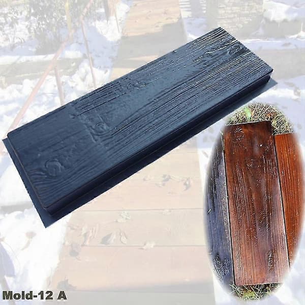 Imitation Wood Grain DIY Path Maker Paving Cement Brick Mold Step Marker Pavement Road Concrete Form