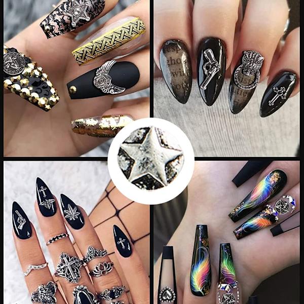 50 kpl Punk Nail Art -tarvikkeet Metalli Vintage Niitit-B2040meikki