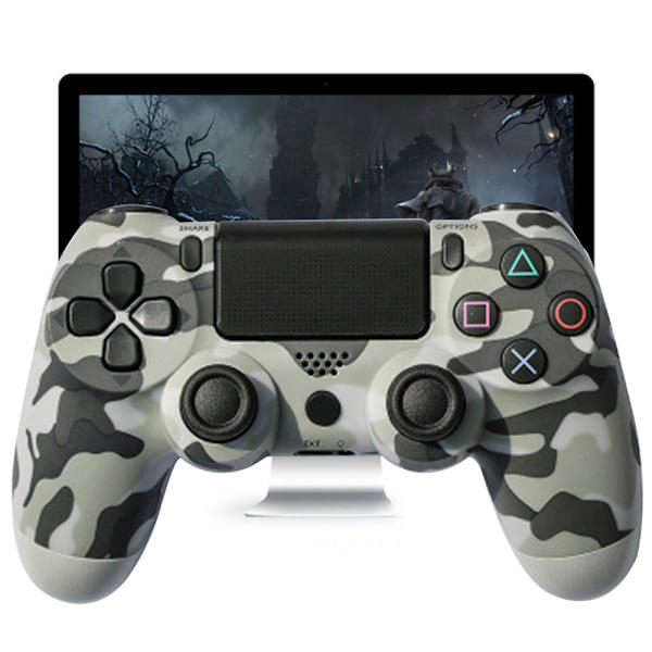 Trådløs Game Controller Controller Bluetooth Dual Head Gamepad Joystick Gamepad kompatibel med Game Console 4-grå camouflage