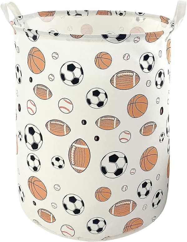 Large Storage Baskets Foldable Nursery Toy Box Storage Bin Canvas Fabric Gift Baskets Collapsible Laundry Hamper Waterproof Clothes Organizer Ball