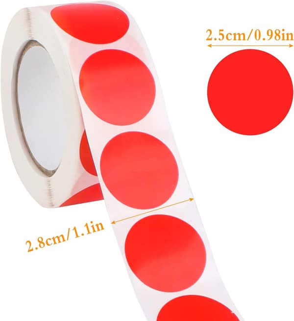 3000 pcs Self-Adhesive Round Stickers, Round Labels, Color Labels