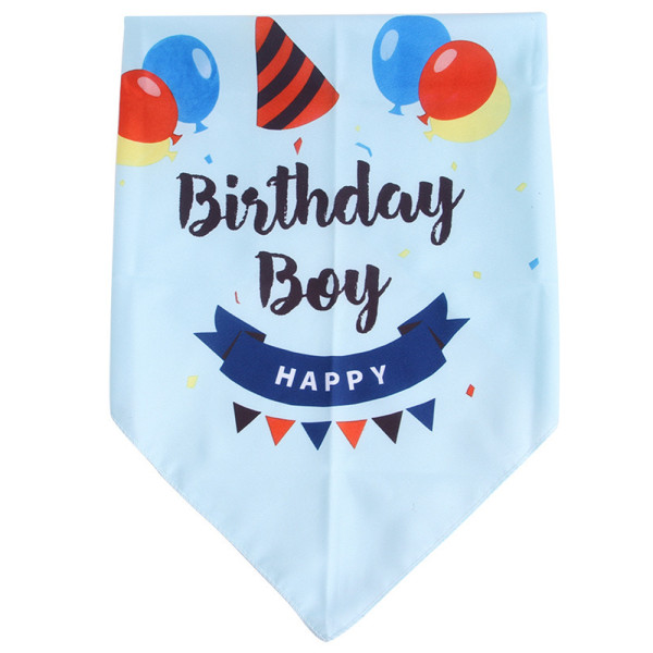 Happy Birthday Hunde Bandana Med The Birthday Girl Hunde Bandana，Happy Birthday Hunde Bandana-Blå