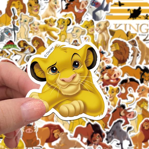 50 kpl Leijonakuningas-tarroja lapsille, anime-elokuvan vedenpitävät vinyylitarrat vesipulloihin, muistikirjoihin, kannettaviin tietokoneisiin, puhelimiin, muistikirjoihin, skeittilautoihin, polkupyöriin