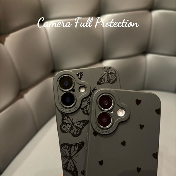 iPhone 16 Pro Max -kotelo 6,9 tuuman puhelimelle (2024), esteettinen sydänkuvioinen iPhone 16 Pro Max -kotelo naisille, tytöille ja miehille, silikoninen suojakuori iPhonelle Hearts iPhone 16 Plus