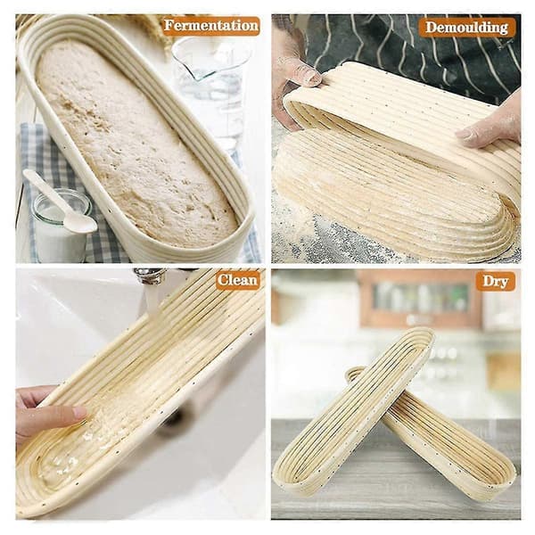 1 set oval brödbanneton jäskorg baguettbakskålset & 3-pack korkskruv kraftig vin