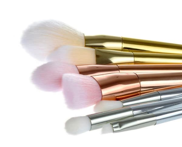 7 makeup brushes - Rose silver gold - Makeup brushes multifärg multicolor