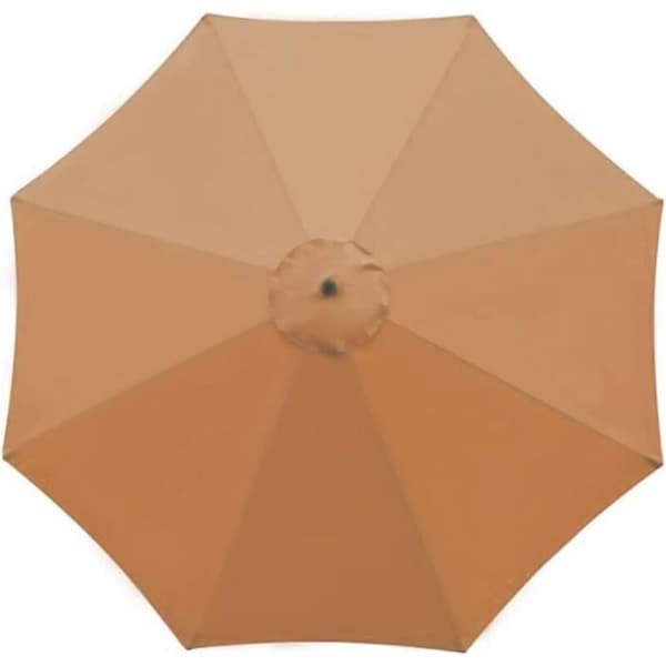 Replacement Cover for 8-Rib Parasol, 3m, Waterproof, Anti-UV, Khaki Replacement Fabric